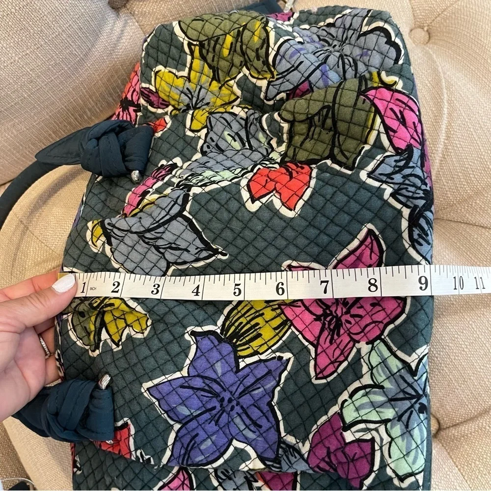 Vera Bradley Hadley Satchel Falling Flowers Bag Green Cross body